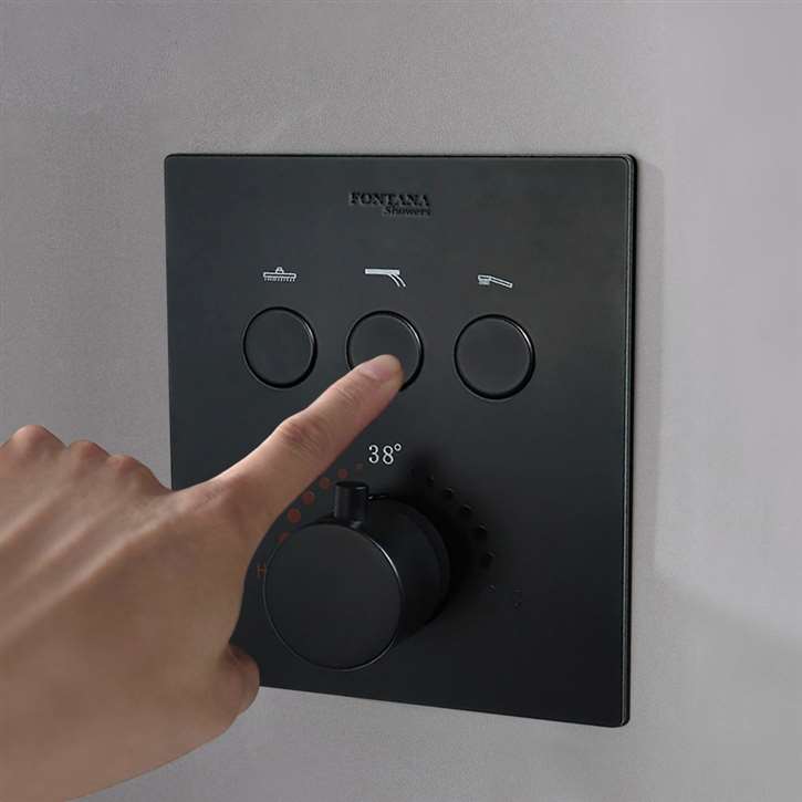 Dark-finish shower system related to the Fontana FS-1200 mixer installation guide