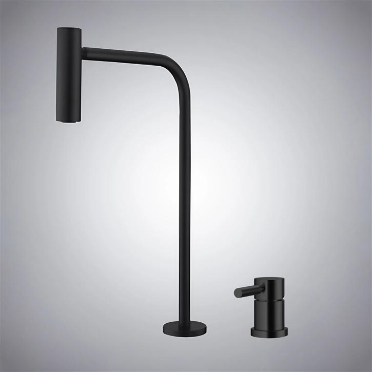Fontana Arzana  Matte Black Widespread Hot And Cold Cork Basin Faucet