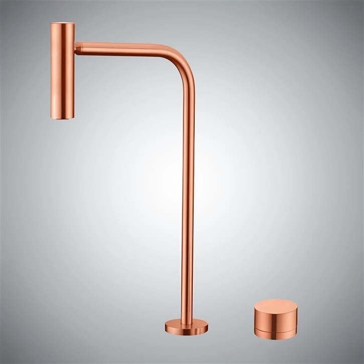 Fontana Ala Widespread Cork Basin Faucet In Rose Gold With Hot And Cold Mixer