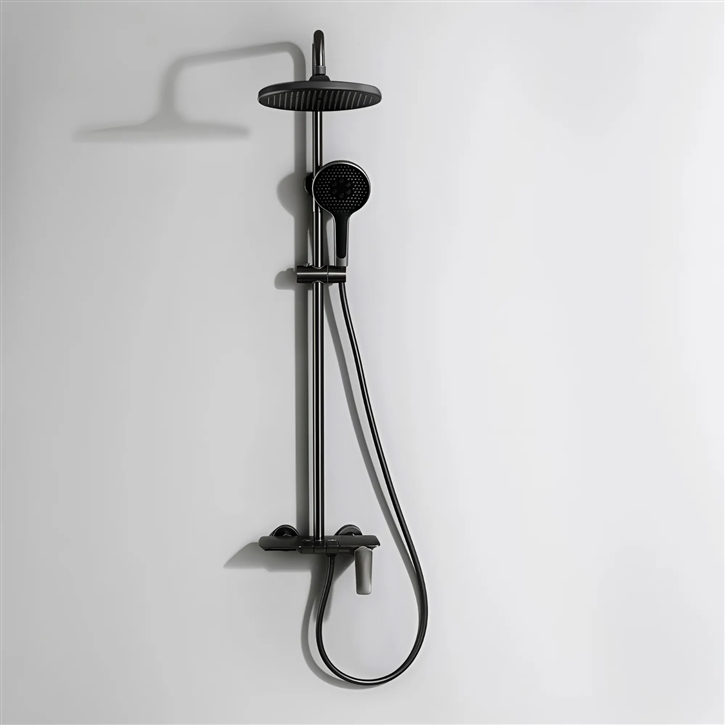 Fontana Matte Black Bathroom Shower Set
