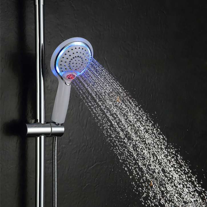 Temperature Digital Display LED Shower Hand held Shower 3Colors Water Powered LCD Shower Spray