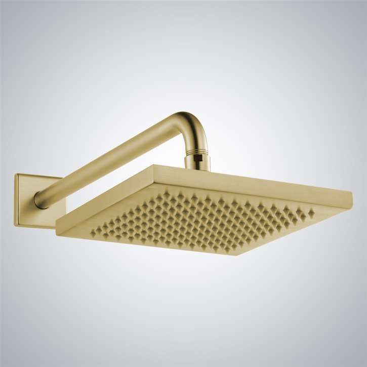 Fontana Lyon Brushed Gold Modern Wall Mounted Shower Head