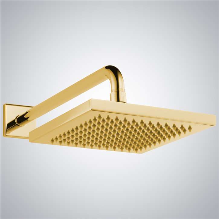 Fontana Lyon Polished Gold Contemporary Wall Mounted Shower Head