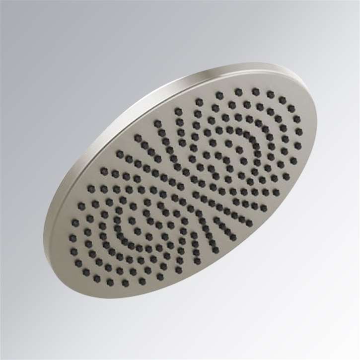 Fontana Marsala Brushed Nickel Single Function Universal Rain Round Shower Head