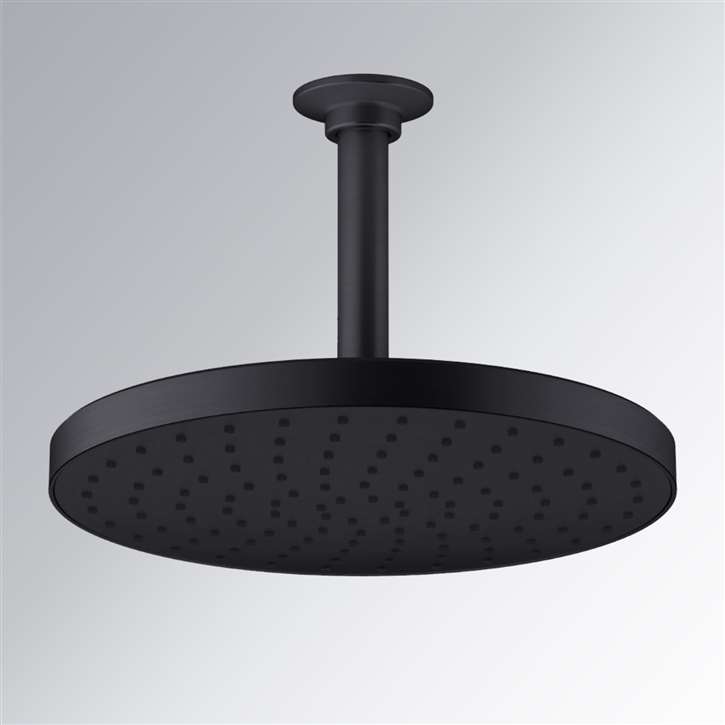 Fontana Creteil Round Rain Shower Head with MasterClean Spray Face in Matte Black Finish â€“ Fontana Creteil