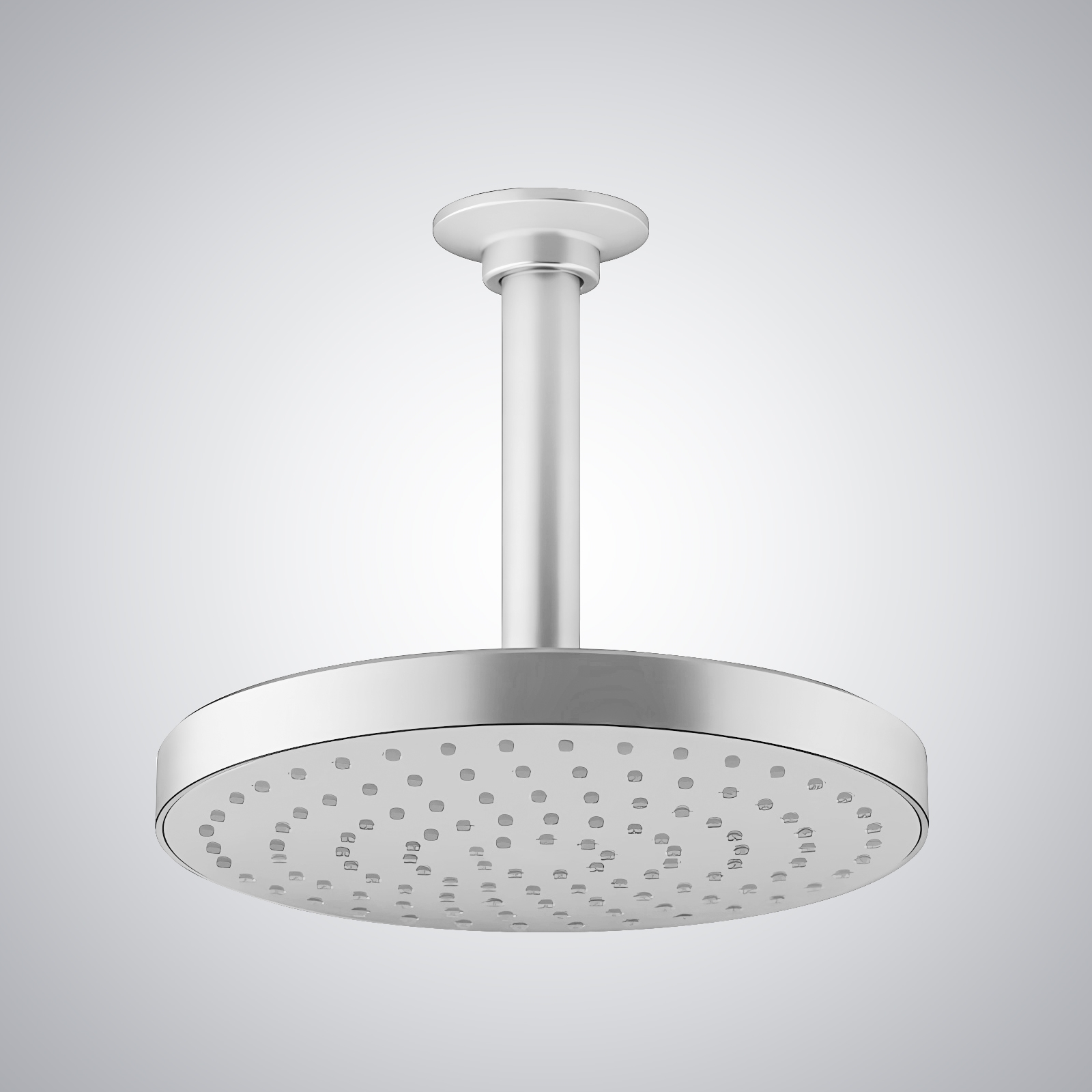 Fontana Creteil Matte White Round Rain Shower Head with MasterClean Spray Face
