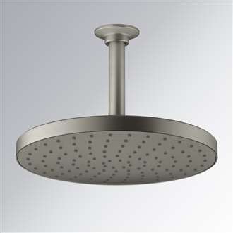 Kohler Shower Fixtures Fontana Deauville Round Rain Shower Head with MasterClean Spray Face in Polished Vibrant Brushed Nickel Finish