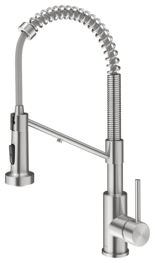 Fontana Giugliano in Campania Spot Free Stainless Steel Style 2-Function Pull-Down 1-Handle 1-Hole Filter Kitchen Faucet