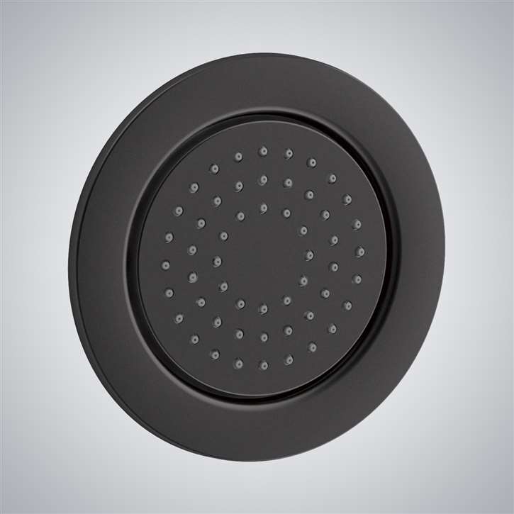 Fontana Wall Mount Traditional Round 54 Nozzle Massage Body Spray in Matte Black