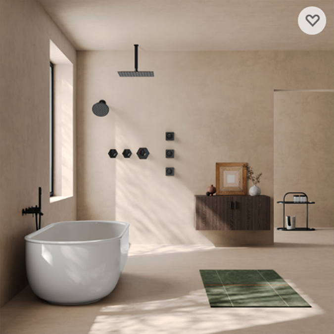 Fontana Minworth Dual Heads In Matte Black 12 Inches With 3 Body Spray And 3 Way Thermostatic Shower System