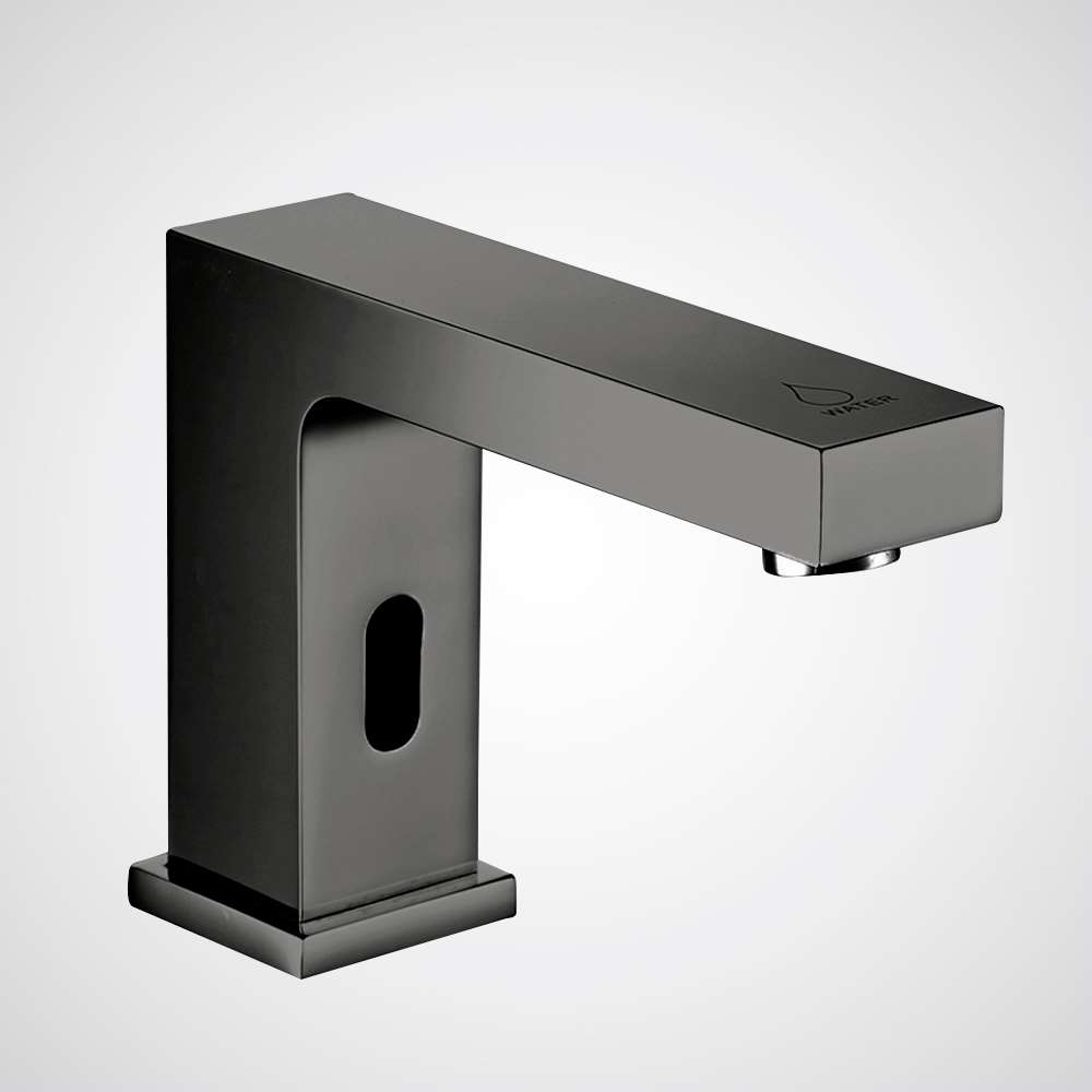 Fontana Chiavari gun metal gray deck mounted commercial touchless sensor faucet