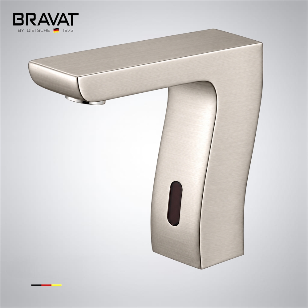 Bravat Commercial Automatic Brushed Nickel Hands Free Sensor Faucets