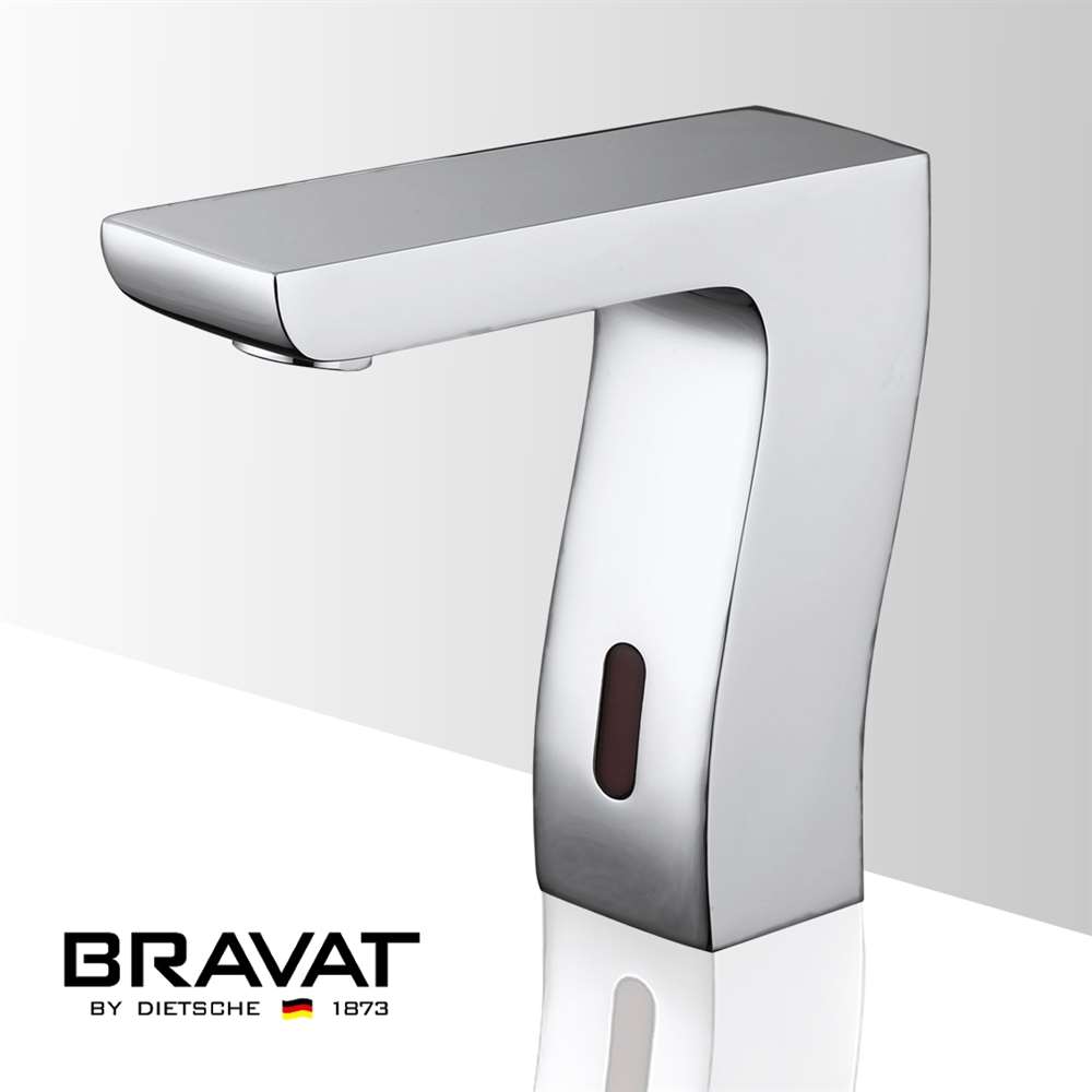 Bravat Trio Commercial Automatic Motion Chrome Sensor Faucet