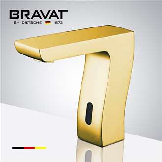 Bravat Trio Commercial Automatic Motion Sensor Faucet Shiny Gold Finish
