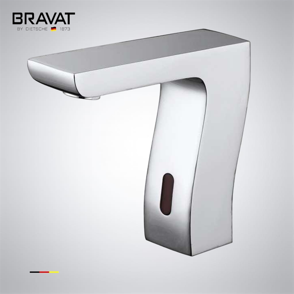 Bravat Trio Commercial Automatic Motion Chrome Sensor Faucets FS-201L â€“ Touchless Operation with Polished Chrome Finish