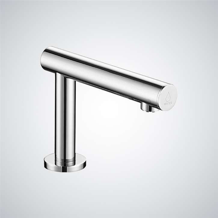 Chrome cylindrical sensor faucet