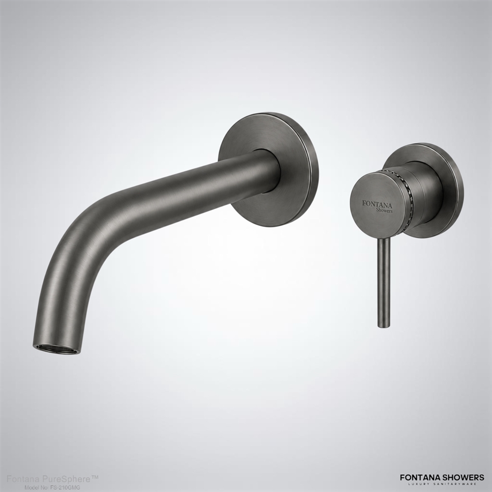 Fontana Wall-Mounted Faucet Gun Metal Gray Finish Equipped with Round Pin Wall Mixer