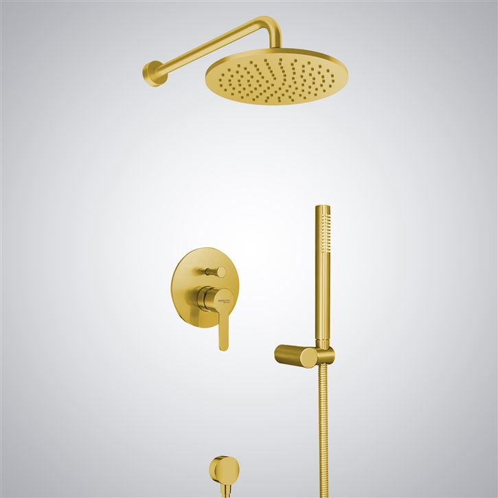 Fontana Polished Gold Contemporary Single Handle Shower Set