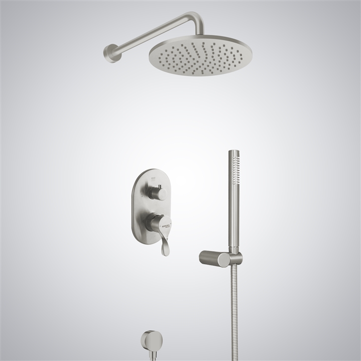 Bravat In Brushed Nickel Shower System Contemporary