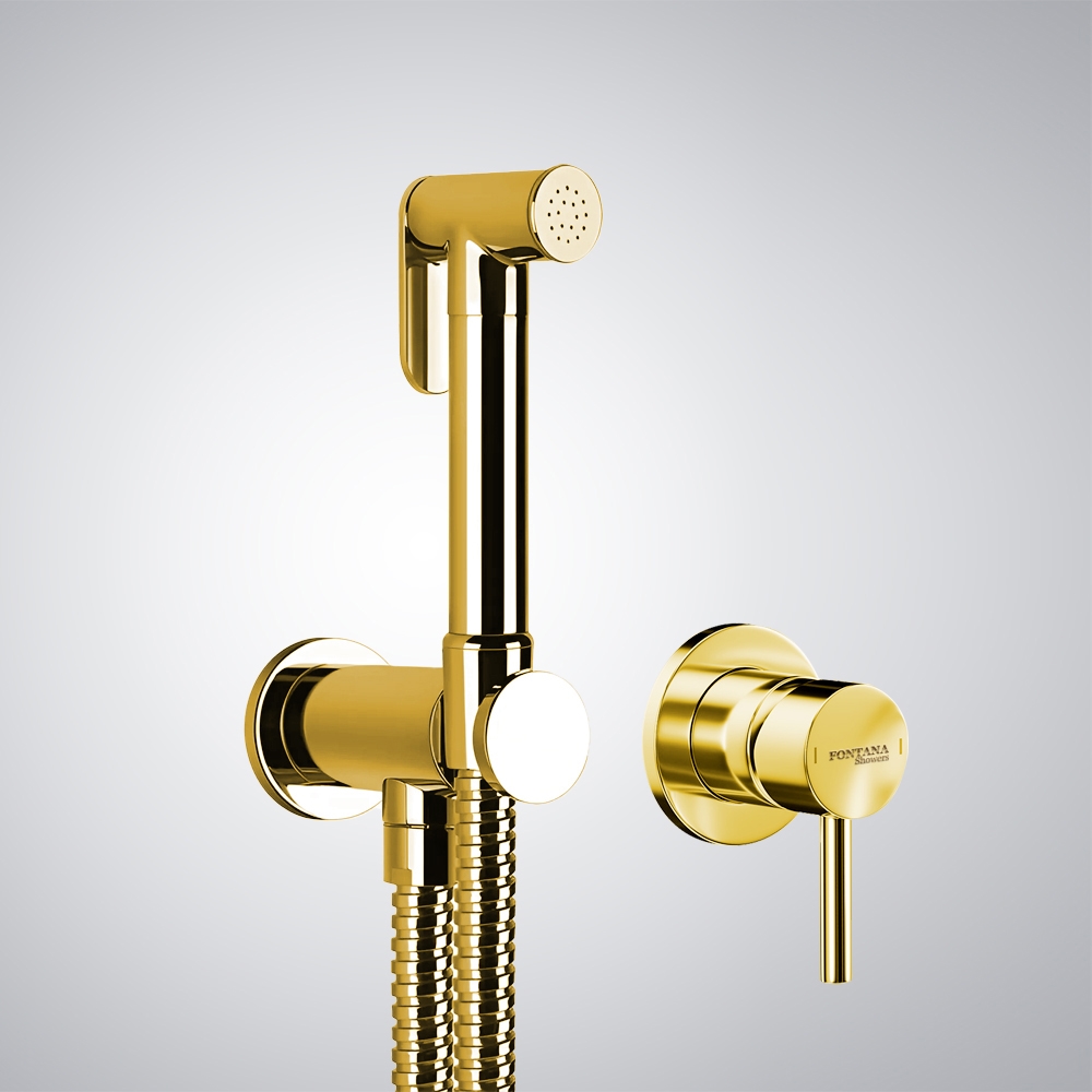 Fontana Polished Gold Finish Shut-Off Douchette With 1/2" Pipe Connection