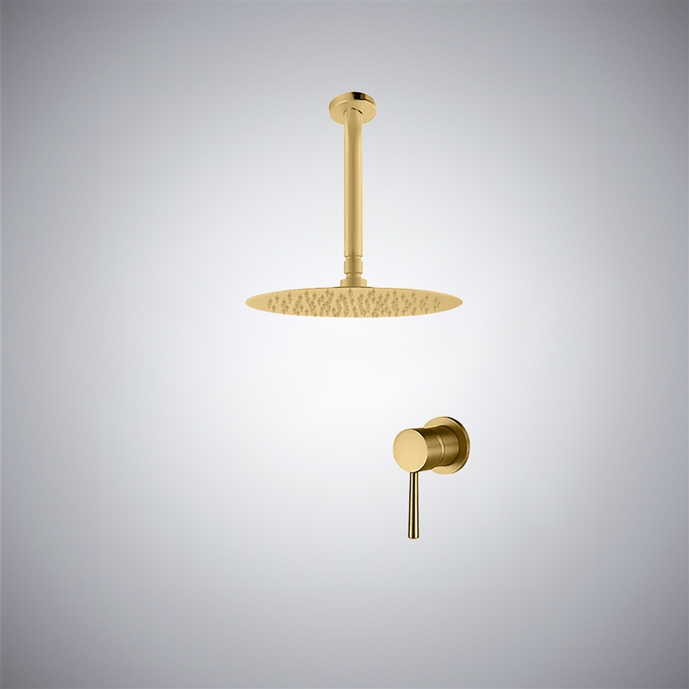 Fontana DorÃ© Ã‰lÃ©gance Top Shower And A Valve Body in Brushed Gold