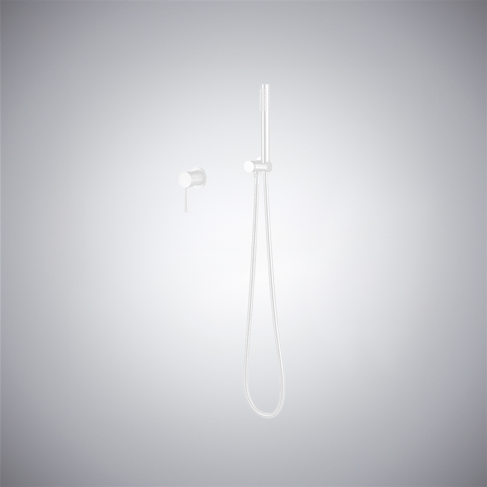 Fontana Matte White Elegance Handheld Shower With Valve Body