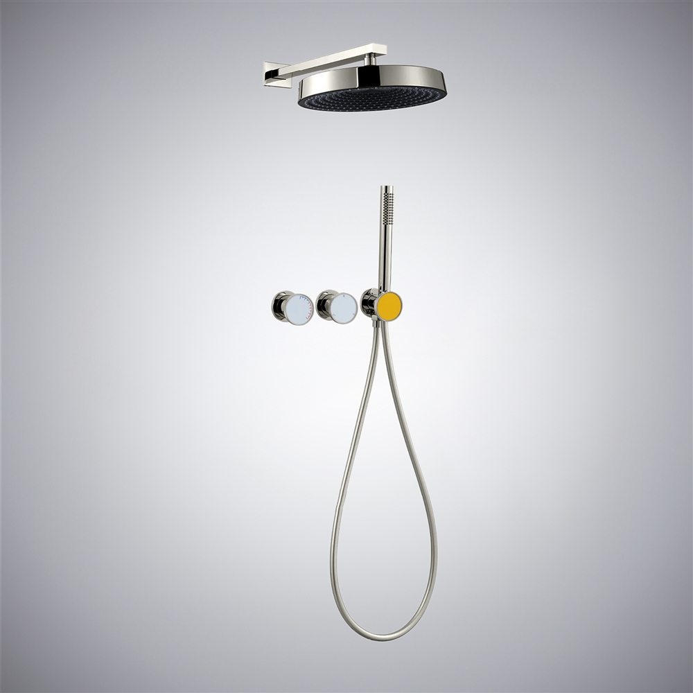 Fontana Gun Metal Gray Wall-Mounted Shower System With 3-Way Function Control