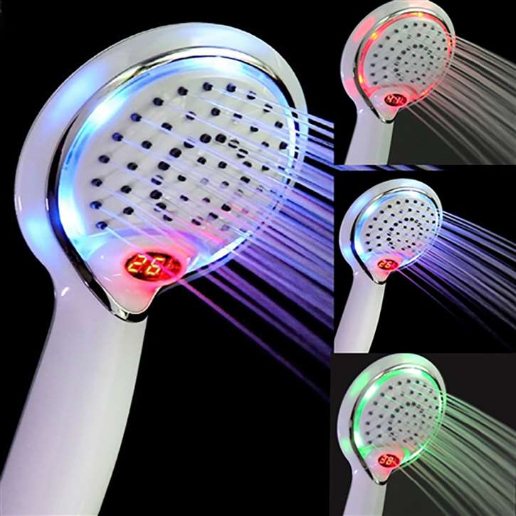 Fontana High Pressure Digital Display Color Changing LED Shower Head ...