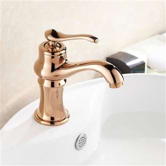 Paris Single Handle Rose Gold Finish Bathroom Mixer BIM Object Sink Faucet 