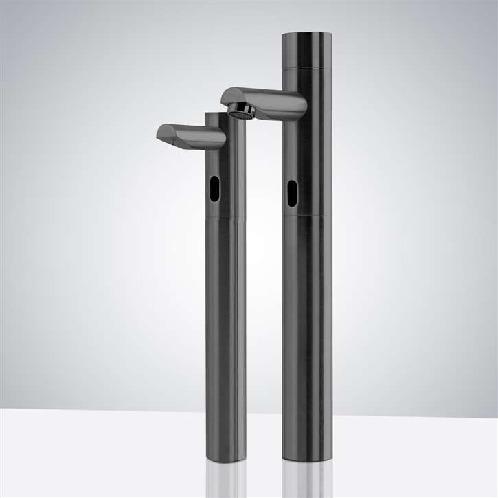 Fontana Tall Oil Rubbed Bronze Commercial Automatic Touch-Free Lavatory Bathroom Sink Sensor Faucet and Soap Dispenser