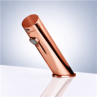 Fontana Dijon Rose Gold Finish Contemporary Automatic Commercial Sensor Faucet