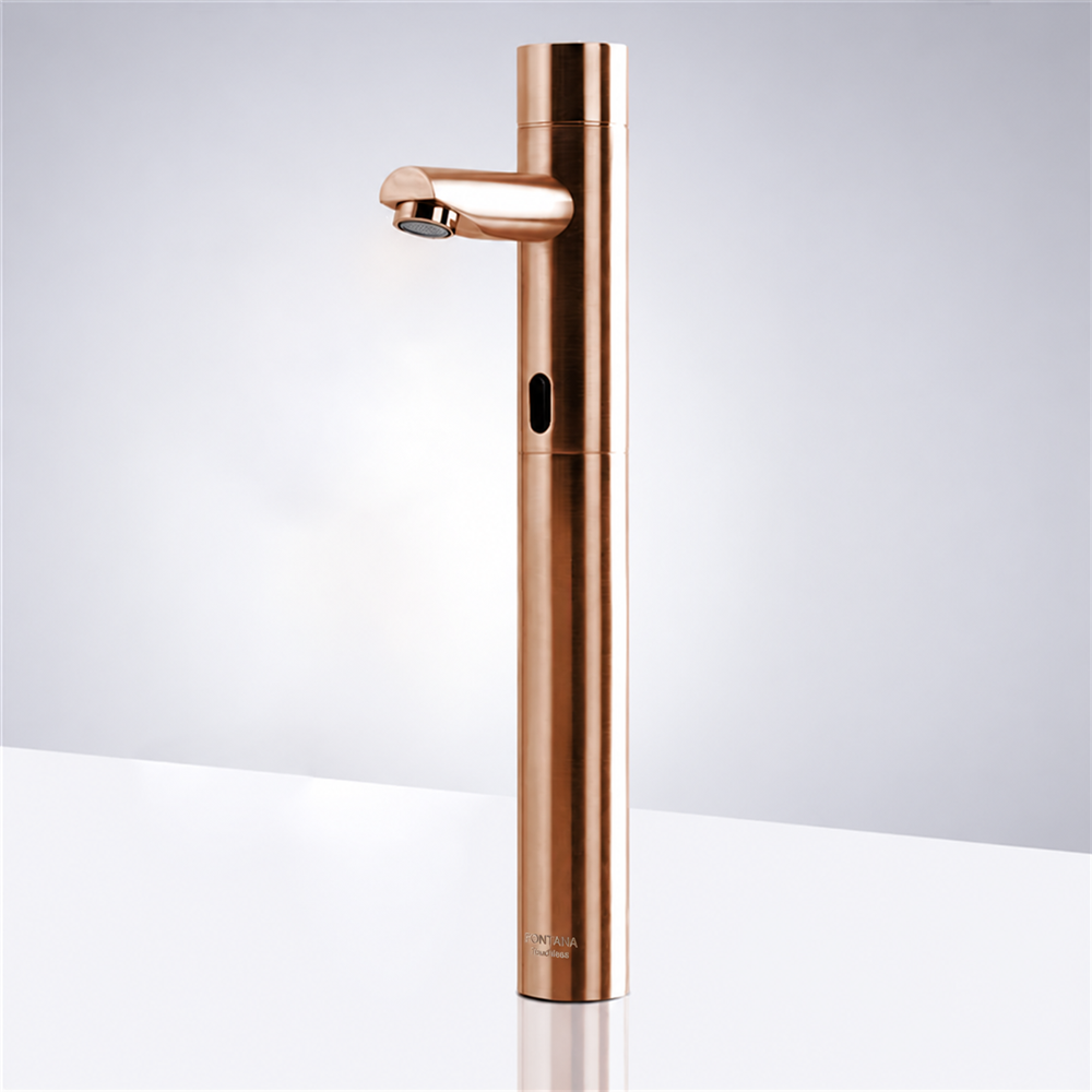 Fontana Solo Rose Gold Tall Touchless Commercial Automatic Sensor Faucet