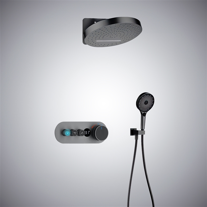 Fontana Elegance Aquatique Constant Temperature Digital Display Concealed Three-Function Shower Set