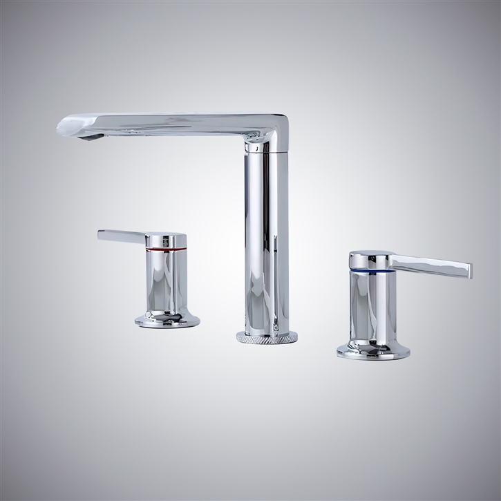 Fontana Atri  Elegance In Chrome Basin Faucet With Dual Hot And Cold Handles