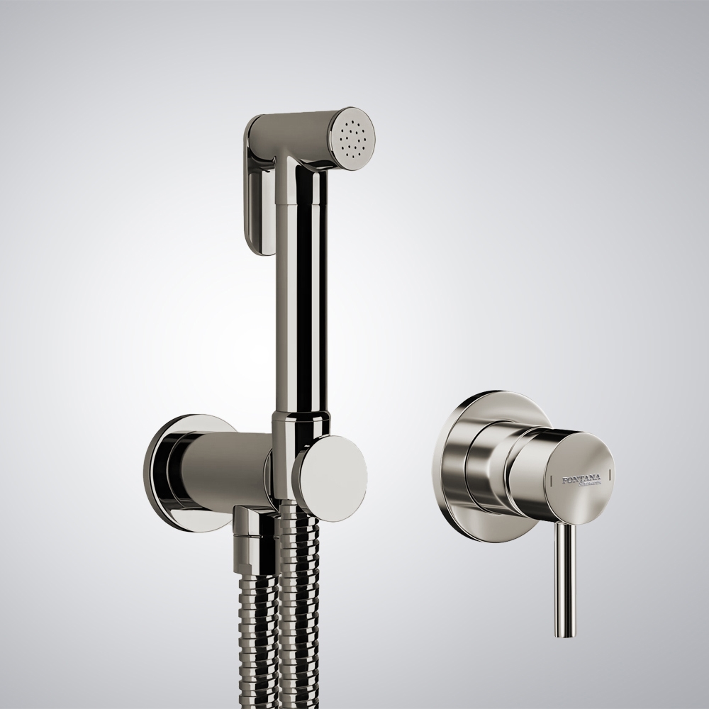 Fontana Brushed Nickel Shut-Off Douchette With 1/2" Pipe Connection
