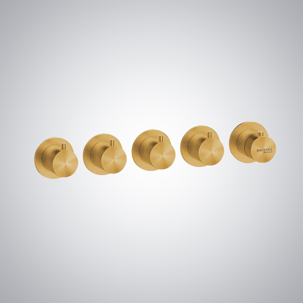 Fontana Wall-Mounted Polished Gold Thermostatic Mixer