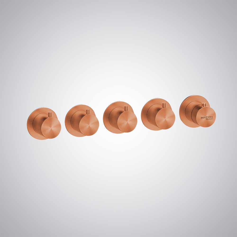 Fontana Wall-Mounted Rose Gold Thermostatic Mixer