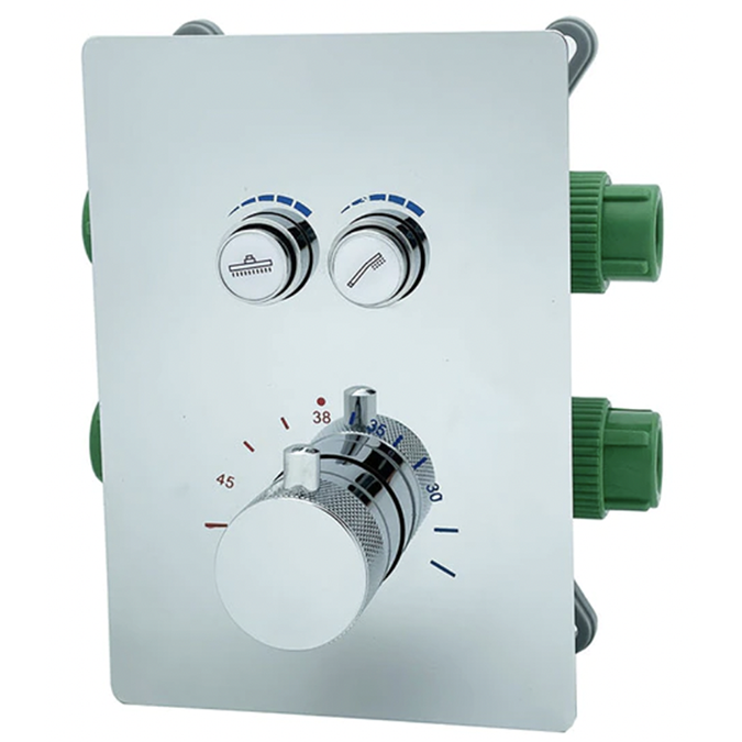 Fontana Chrome Finish Thermostatic 2 Button Selection Shower Valve Mixer