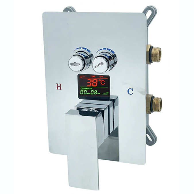 Fontana Chrome Finish Thermostatic 2 Button Selection With Digital Display Shower Valve Mixer