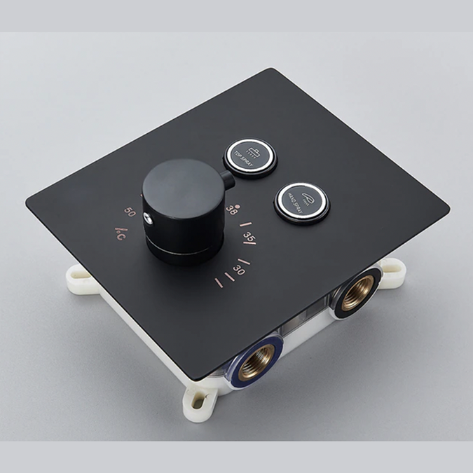 Fontana Thermostatic 2 Function Shower Valve Mixer In A Matte Black Finish