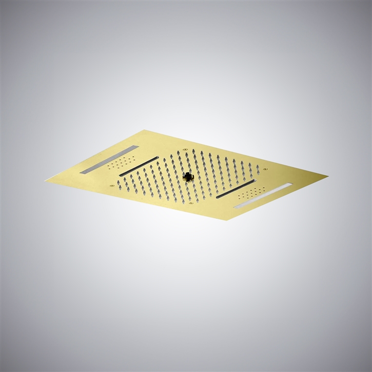 Fontana Louth Brushed Gold Finish Shower Head With LED And Music