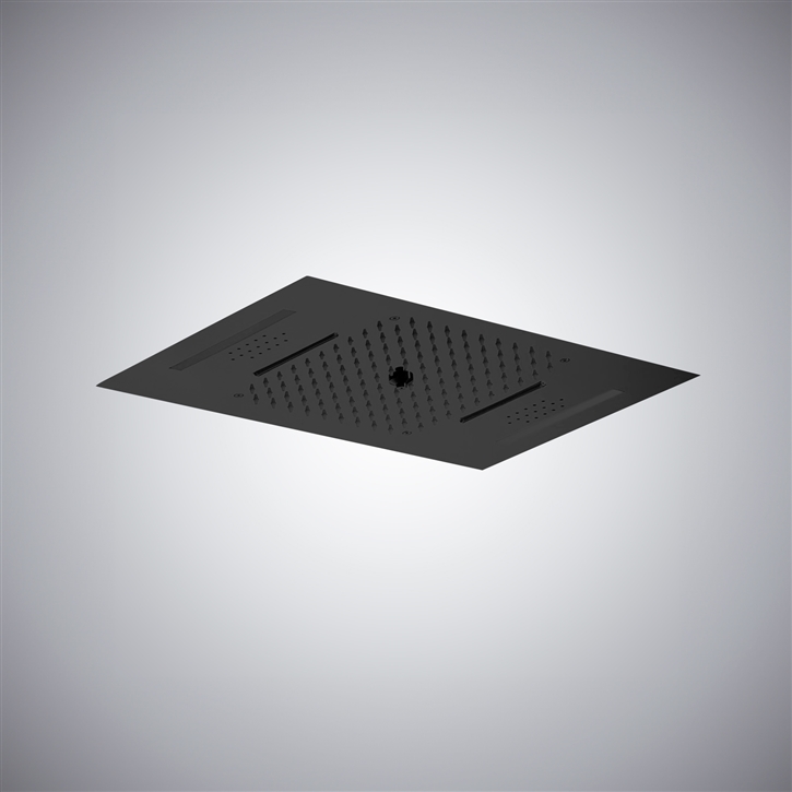 Fontana Louth Matte Black Finish Shower Head With LED And Music