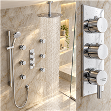 Fontana Mugla Round Thermostatic Ceiling Rainfall Shower System