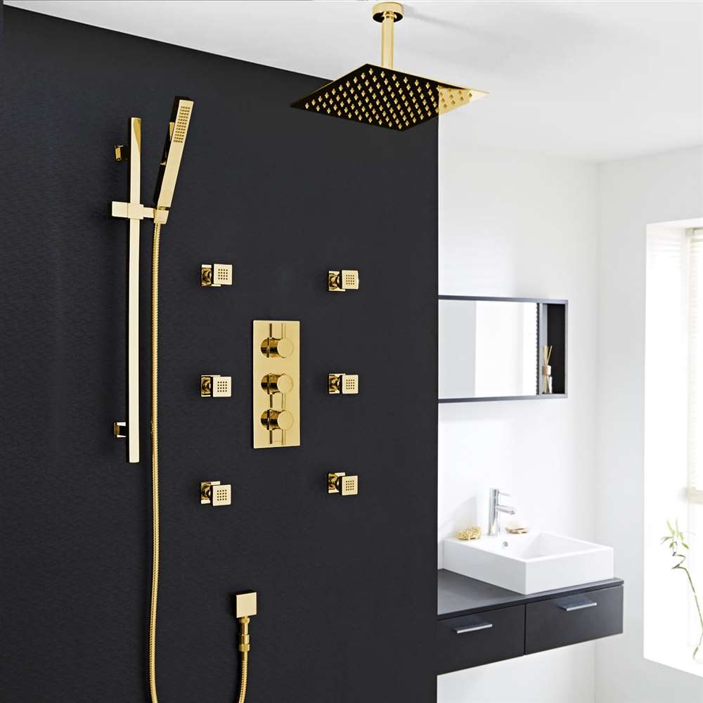 Fontana Gold Thermostatic Rainfall Shower System actual FontanaShowers product image