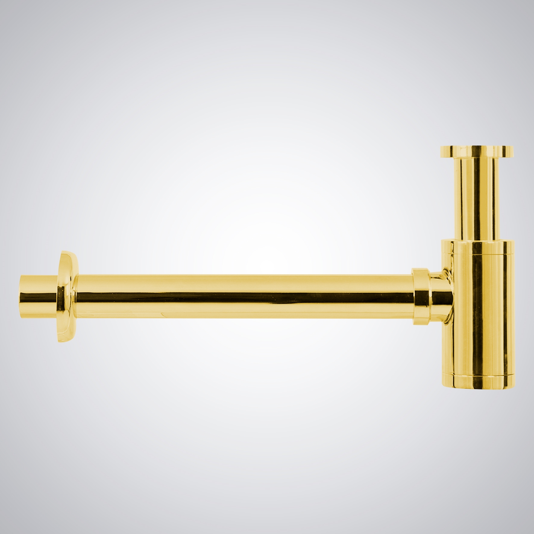 Fontana 1"1/4 Round Model Sink Siphon with Polished Gold Finish