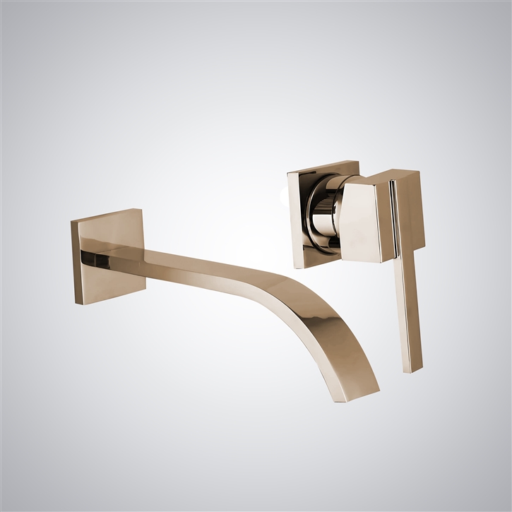 Fontana Melo Champagne Finish Clarity Faucet Wall Mounted