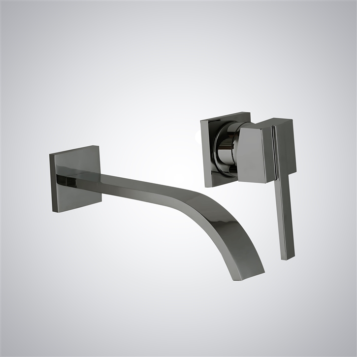 Fontana Melo Gun Metal Gray Wall Mounted Clarity Sink Faucet
