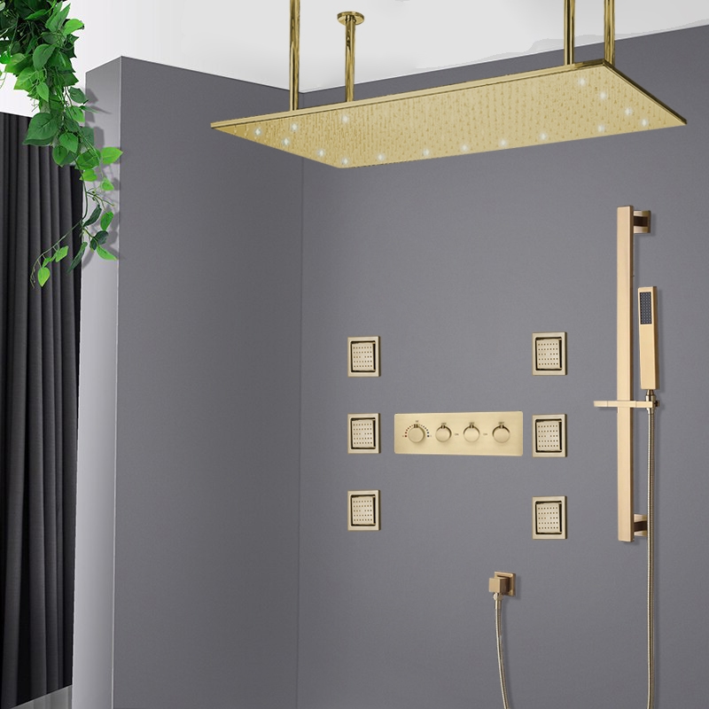 Fontana Lima Luxury Brushed Gold Shower Set