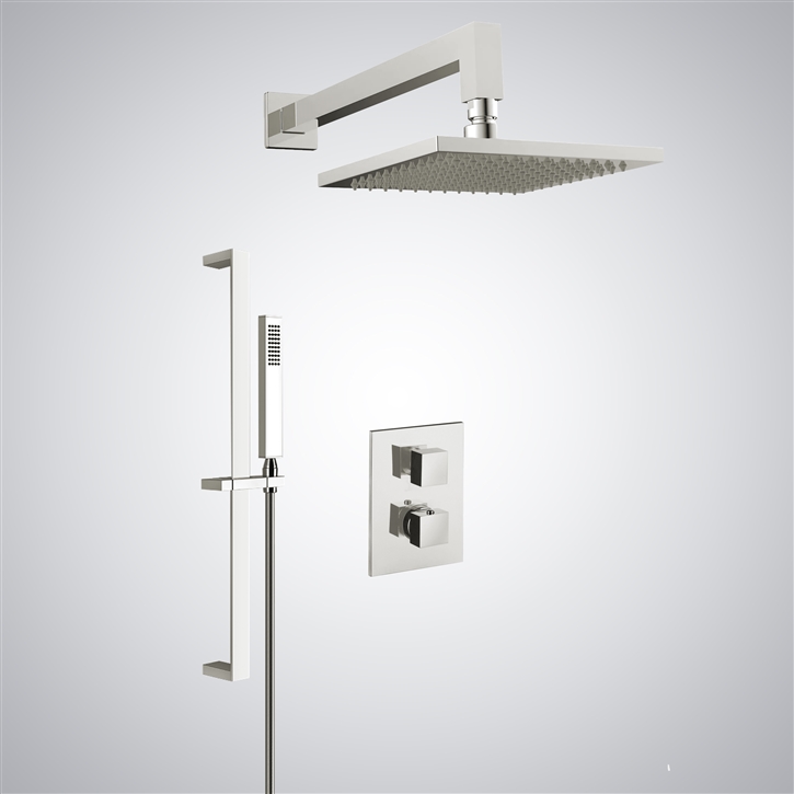 Fontana Brushed Nickel Shower Set with Single-Handle Mixer and Hand Shower