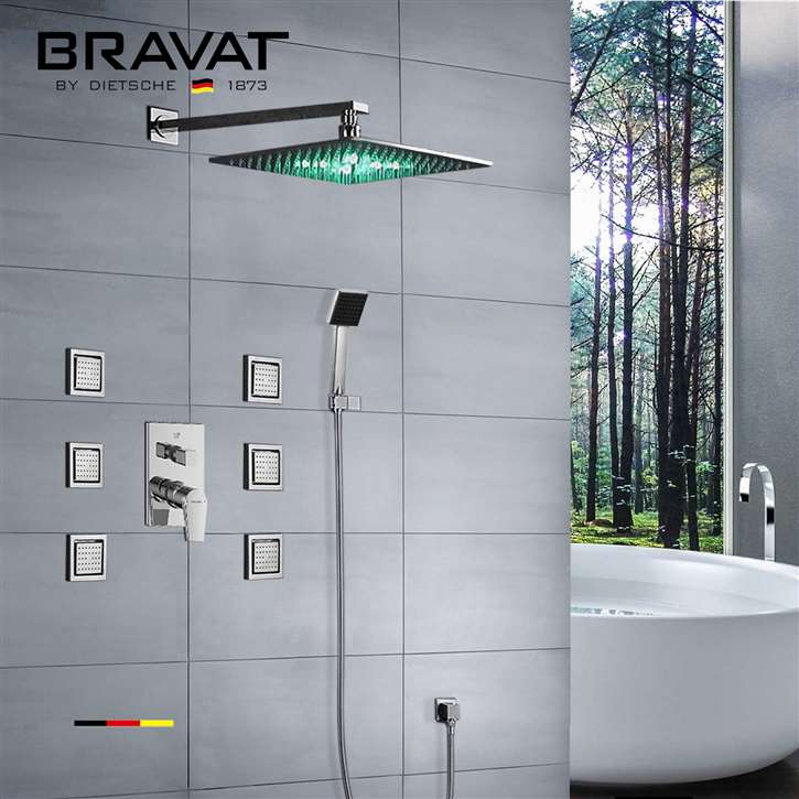 Bravat  Stainless Steel Jetted Body Massage Shower Head Set with Handheld Shower